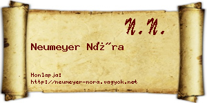 Neumeyer Nóra névjegykártya